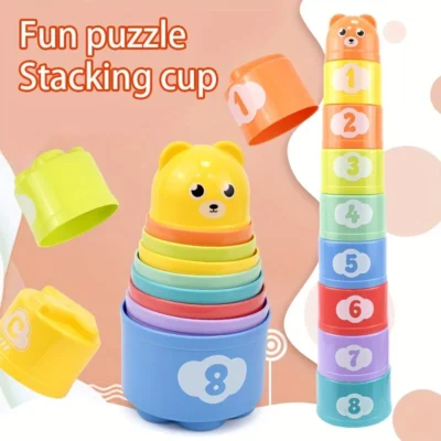 1PC hildren’s Educational Stacking Cups, Rainbow Tower Children’s Toys, Children’s Ring Stacking Cups, Beach Toy Gifts