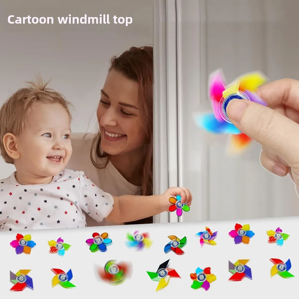 15pcs Windmill Small Top Fidget Spinner Colorful Fingertip Top Guest New Year’s Gift Kindergarten Prize Stress Relief Toy - Image 2