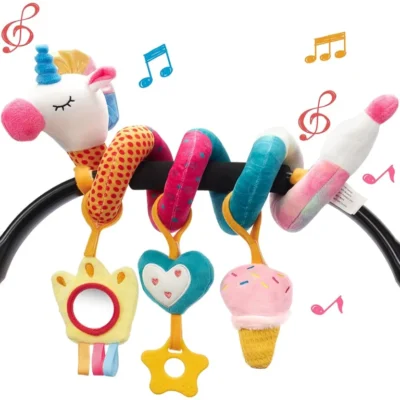 1pcs Baby colored Unicorn bed wrapped around the bed hanging Safety seat comfort toys in car baby stroller comfort doll