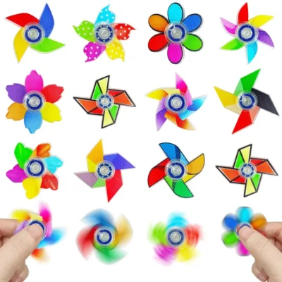 15pcs Windmill Small Top Fidget Spinner Colorful Fingertip Top Guest New Year’s Gift Kindergarten Prize Stress Relief Toy
