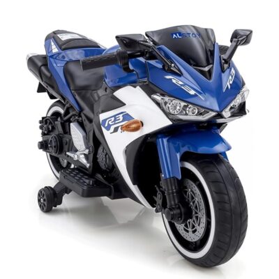 Ninja Ride-On Bike for Kids | 12V Rechargeable Battery Electric Toy Bike | Bluetooth Music | 35kg Capacity | Ages 3–8 Boys & Girls| BIS/ISI Approved | 6-Month Warranty | Large | Blue