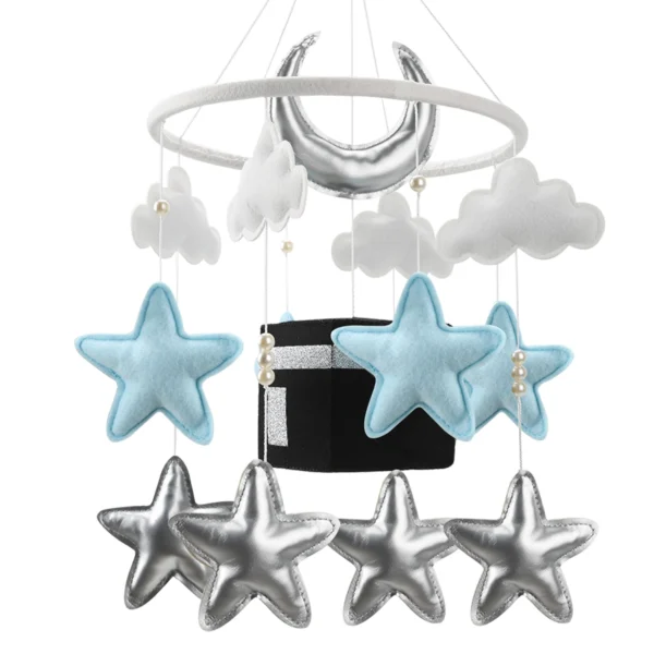 Kaaba Baby Mobile Islamic toys Baby Boy Room Decor Blue Quran Recitation - Image 2